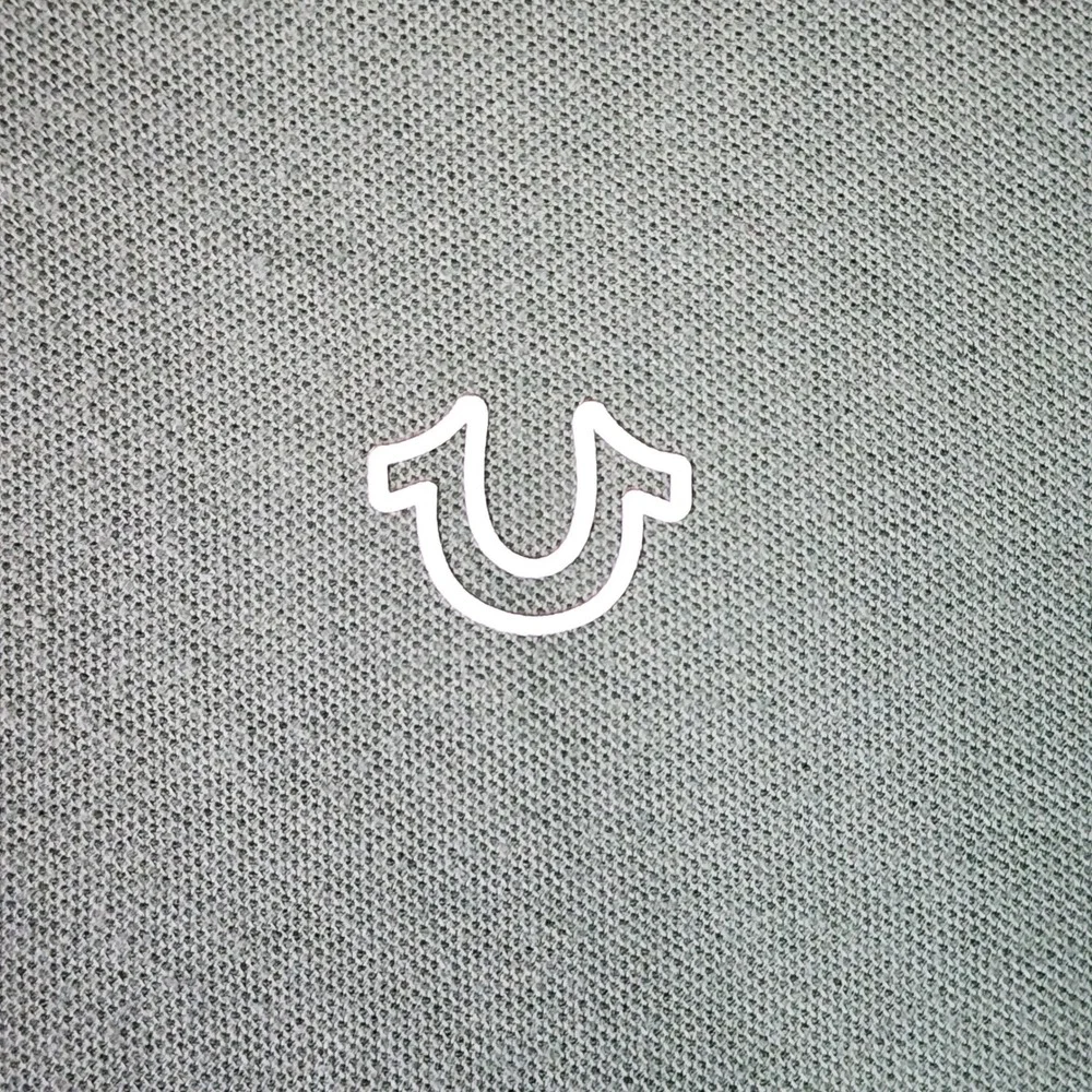 True Religion Polo Shirt Mens Large Green Short Sleeve Horseshoe Logo‎ Excellent